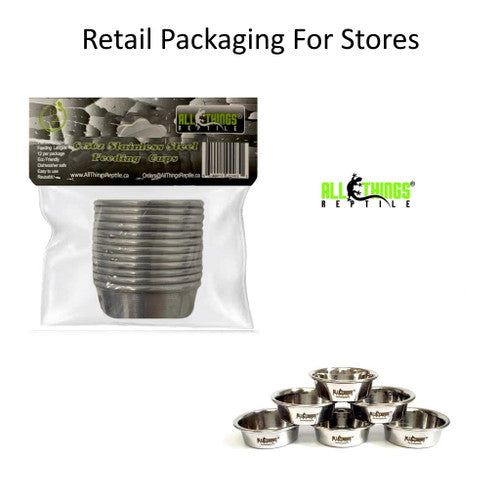 ATR Stainless Steel Feeding Cups/Dishes (0.5oz SMALL) 12 Pack